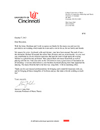 Thank you letter from Steven Cahn